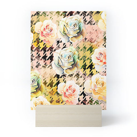 Marta Barragan Camarasa Houndstooth and flowers Mini Art Print