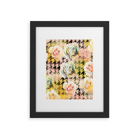 Marta Barragan Camarasa Houndstooth and flowers Framed Art Print