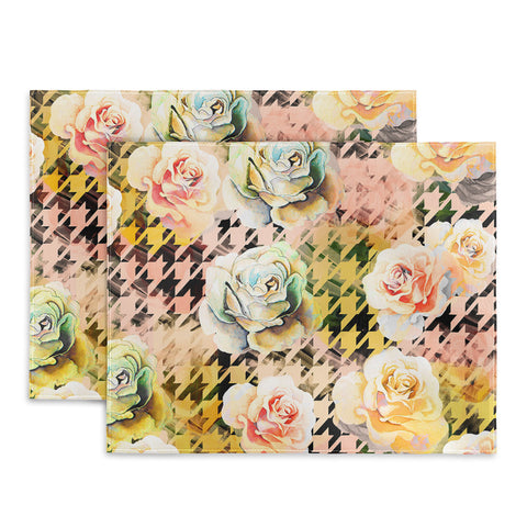 Marta Barragan Camarasa Houndstooth and flowers Placemat