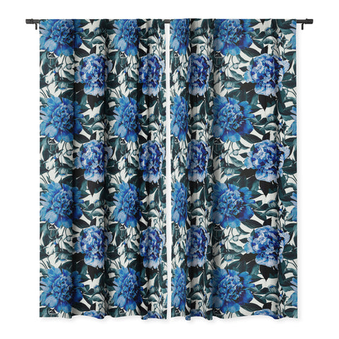 Marta Barragan Camarasa Indigo floral Blackout Window Curtain