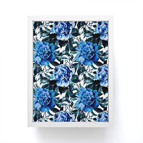 Marta Barragan Camarasa Indigo floral Framed Mini Art Print