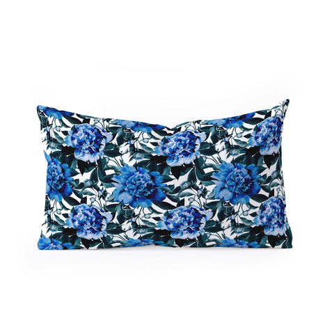 Marta Barragan Camarasa Indigo floral Oblong Throw Pillow