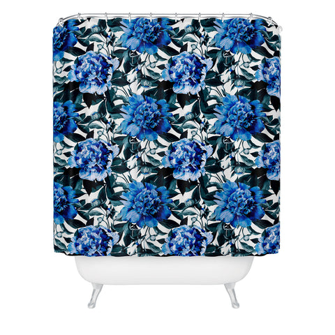 Marta Barragan Camarasa Indigo floral Shower Curtain
