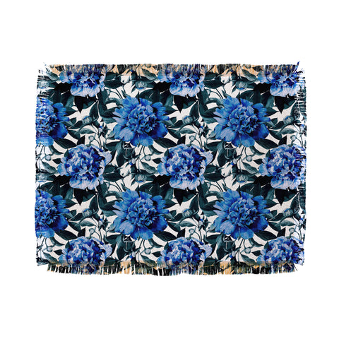 Marta Barragan Camarasa Indigo floral Throw Blanket