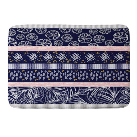 Marta Barragan Camarasa Indigo nature and fruits Memory Foam Bath Mat