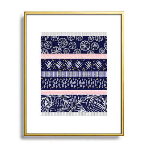 Marta Barragan Camarasa Indigo nature and fruits Metal Framed Art Print