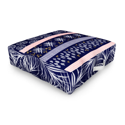 Marta Barragan Camarasa Indigo nature and fruits Outdoor Floor Cushion