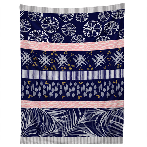 Marta Barragan Camarasa Indigo nature and fruits Tapestry