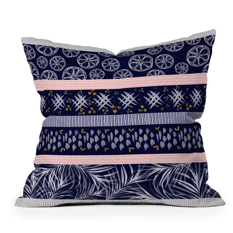 Marta Barragan Camarasa Indigo nature and fruits Throw Pillow