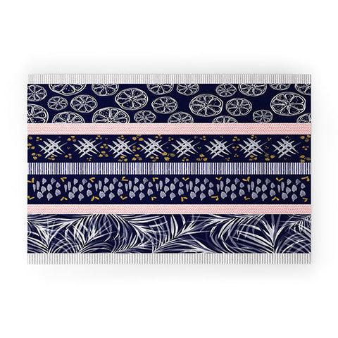 Marta Barragan Camarasa Indigo nature and fruits Welcome Mat