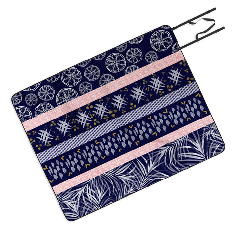 Marta Barragan Camarasa Indigo nature and fruits Picnic Blanket