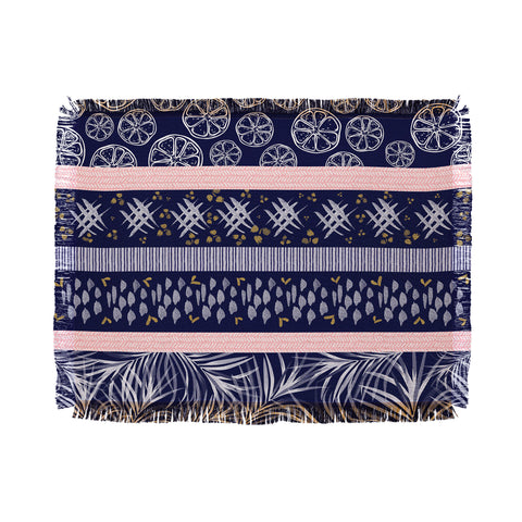 Marta Barragan Camarasa Indigo nature and fruits Throw Blanket
