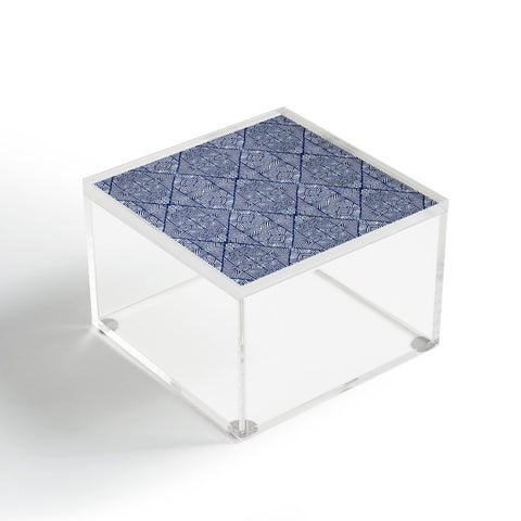 Marta Barragan Camarasa Indigo of geometric shapes of watercolor Acrylic Box