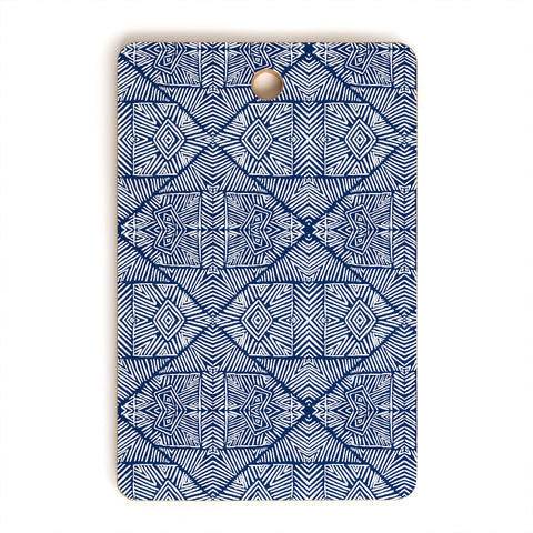Marta Barragan Camarasa Indigo of geometric shapes of watercolor Cutting Board Rectangle