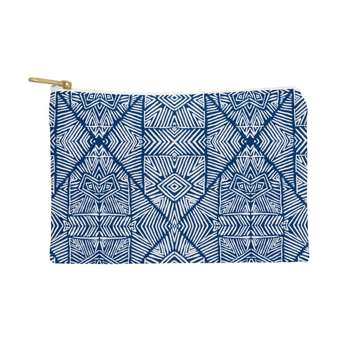 Marta Barragan Camarasa Indigo of geometric shapes of watercolor Pouch