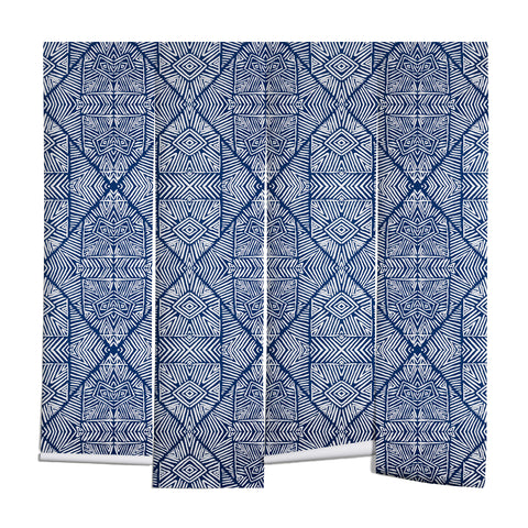 Marta Barragan Camarasa Indigo of geometric shapes of watercolor Wall Mural