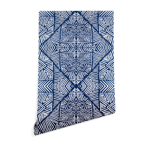 Marta Barragan Camarasa Indigo of geometric shapes of watercolor Wallpaper