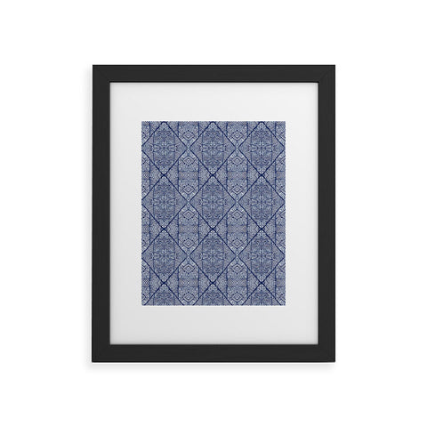 Marta Barragan Camarasa Indigo of geometric shapes of watercolor Framed Art Print