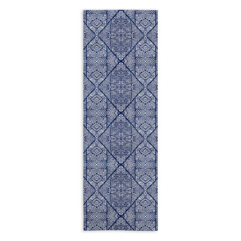Marta Barragan Camarasa Indigo of geometric shapes of watercolor Yoga Towel