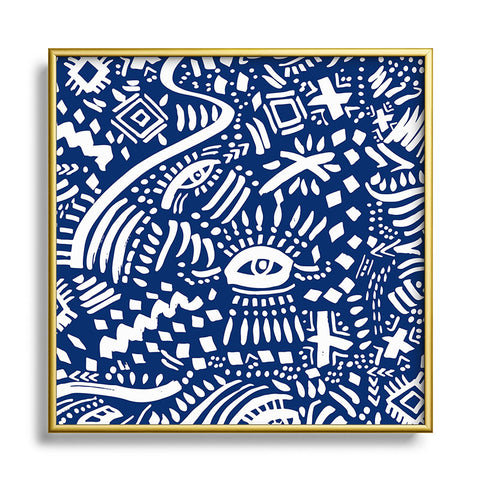 Marta Barragan Camarasa Indigo tribe nomadic Square Metal Framed Art Print