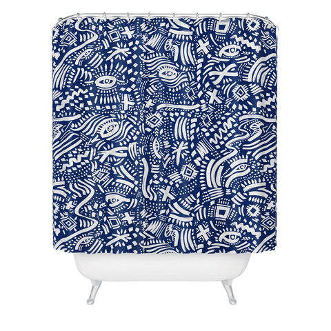 Marta Barragan Camarasa Indigo tribe nomadic Shower Curtain