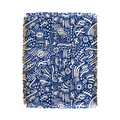 Marta Barragan Camarasa Indigo tribe nomadic Throw Blanket