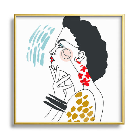 Marta Barragan Camarasa Inspiring woman Square Metal Framed Art Print