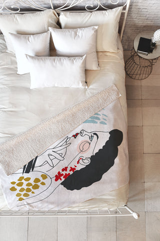 Marta Barragan Camarasa Inspiring woman Fleece Throw Blanket