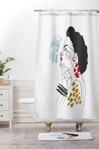 Marta Barragan Camarasa Inspiring woman Shower Curtain And Mat