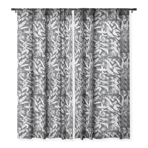 Marta Barragan Camarasa Jungle BW Sheer Window Curtain