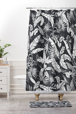 Marta Barragan Camarasa Jungle BW Shower Curtain And Mat