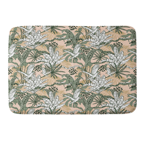 Marta Barragan Camarasa Jungle drawing Memory Foam Bath Mat