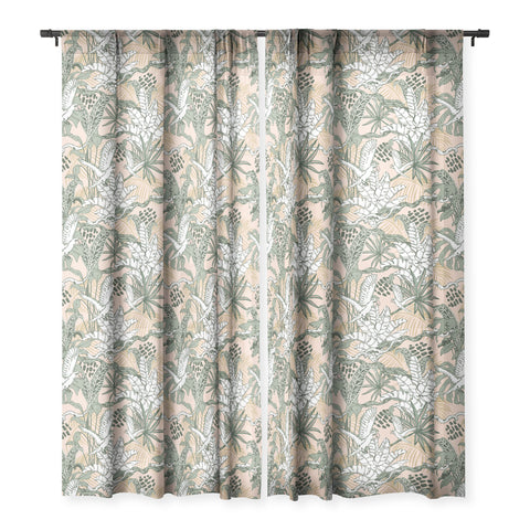 Marta Barragan Camarasa Jungle drawing Sheer Window Curtain