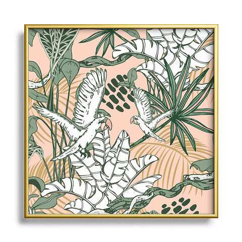 Marta Barragan Camarasa Jungle drawing Square Metal Framed Art Print