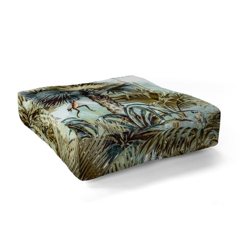 Marta Barragan Camarasa Jungle landscape Floor Pillow Square