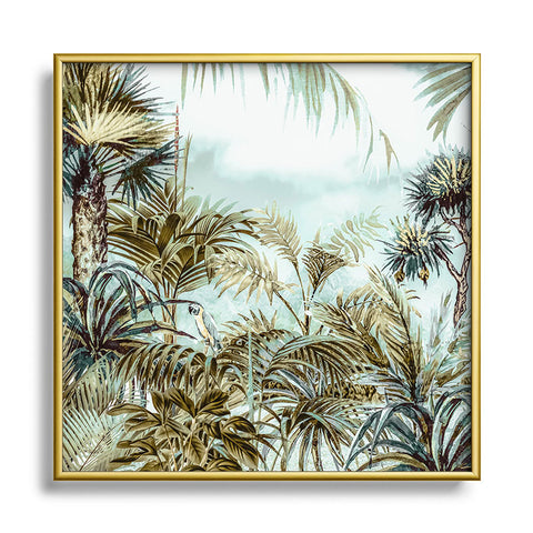 Marta Barragan Camarasa Jungle landscape Square Metal Framed Art Print
