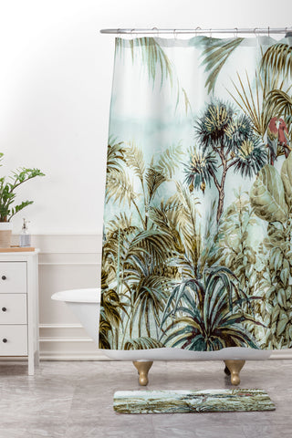 Marta Barragan Camarasa Jungle landscape Shower Curtain And Mat