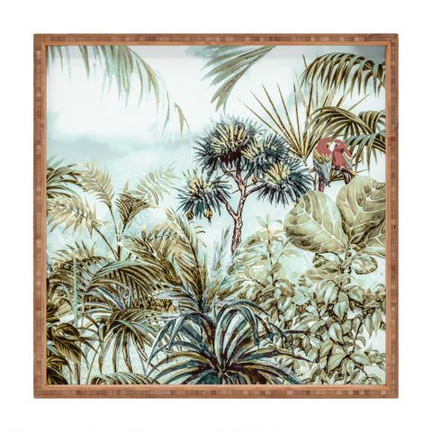 Marta Barragan Camarasa Jungle landscape Square Tray