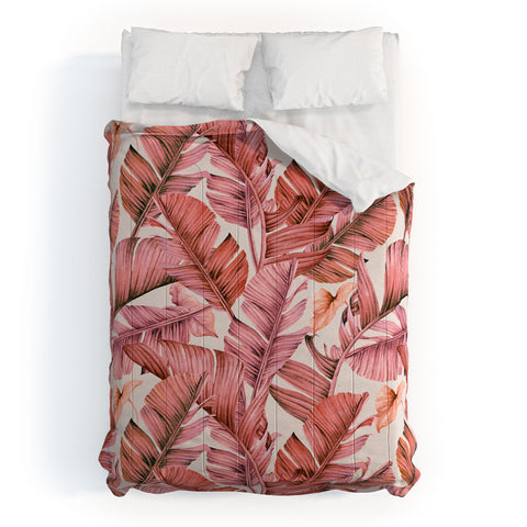 Marta Barragan Camarasa Jungle paradise pink Comforter