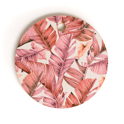 Marta Barragan Camarasa Jungle paradise pink Cutting Board Round