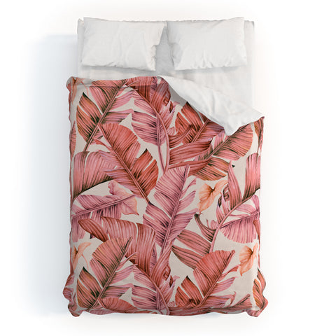Marta Barragan Camarasa Jungle paradise pink Duvet Cover