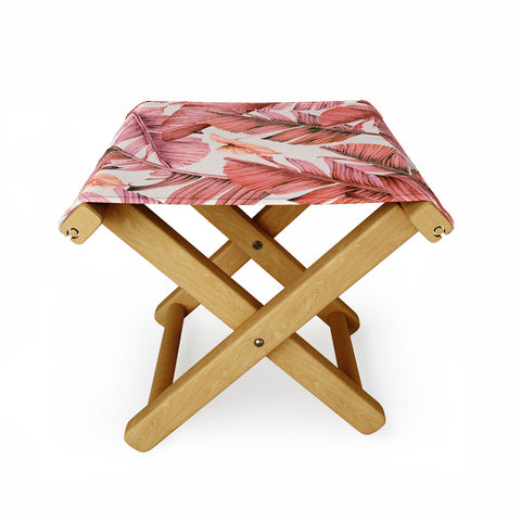Marta Barragan Camarasa Jungle paradise pink Folding Stool