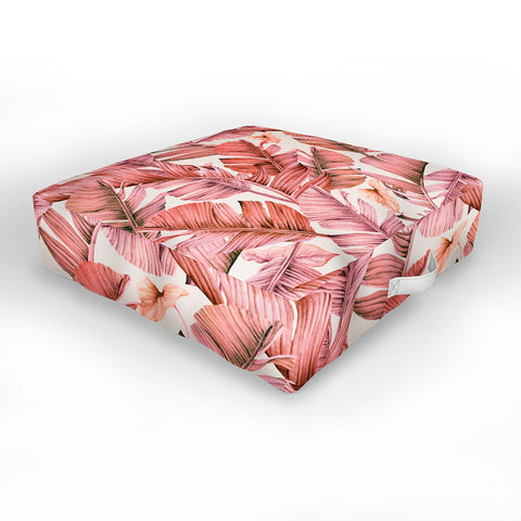 Marta Barragan Camarasa Jungle paradise pink Outdoor Floor Cushion