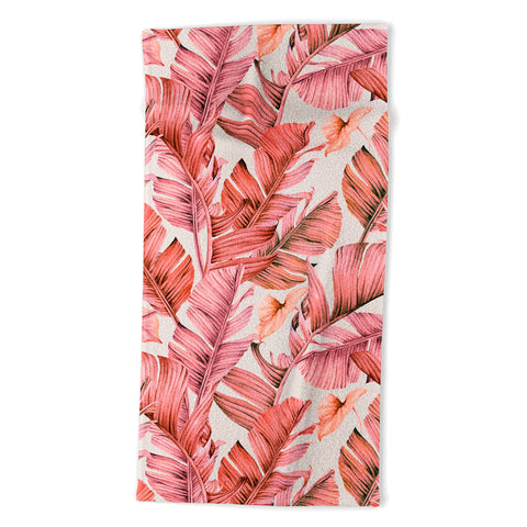 Marta Barragan Camarasa Jungle paradise pink Beach Towel