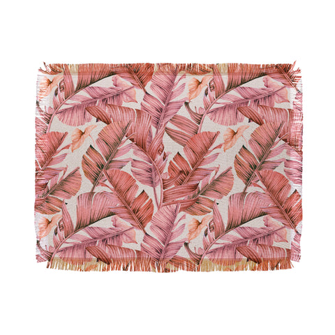 Marta Barragan Camarasa Jungle paradise pink Throw Blanket
