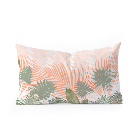 Marta Barragan Camarasa Jungle tropical plants pastel I Oblong Throw Pillow