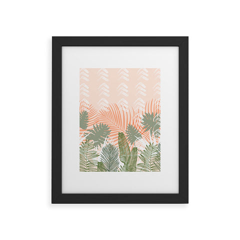 Marta Barragan Camarasa Jungle tropical plants pastel I Framed Art Print