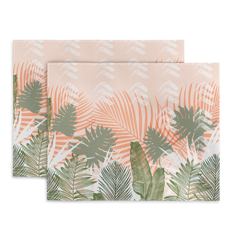 Marta Barragan Camarasa Jungle tropical plants pastel I Placemat
