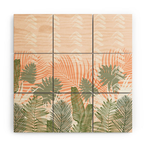 Marta Barragan Camarasa Jungle tropical plants pastel I Wood Wall Mural