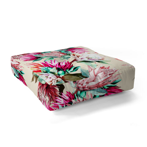 Marta Barragan Camarasa King proteas bloom 02 Floor Pillow Square